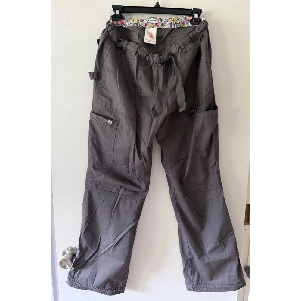 Womens Koi Scrub Pants Stretch Gray Blue M Small